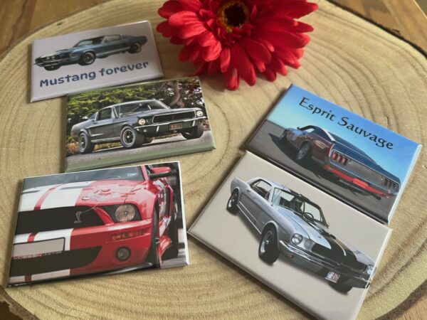 Lot de 5 magnets rectangulaires – Voitures iconiques & style vintage